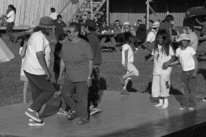 Step dancers Caroline Trapper and Margaret Knott