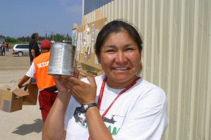 Lillian Trapper shows off canned goose